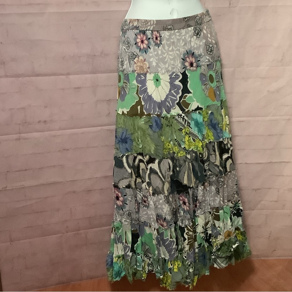 Rue21 Green and Blue Floral Maxi Skirt